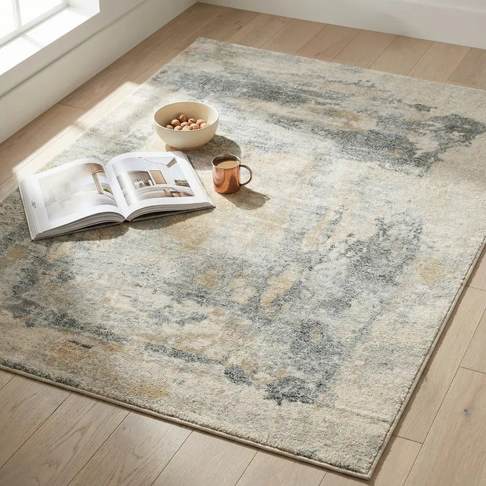 Avellino Abstract Grey Blue Beige Modern Marble High Pile Living Dining Bedroom AVL2348 Rug