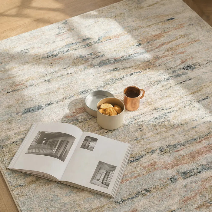 Avellino Abstract Beige Grey Blue Modern Marble High Pile Living Dining Bedroom AVL2350 Rug