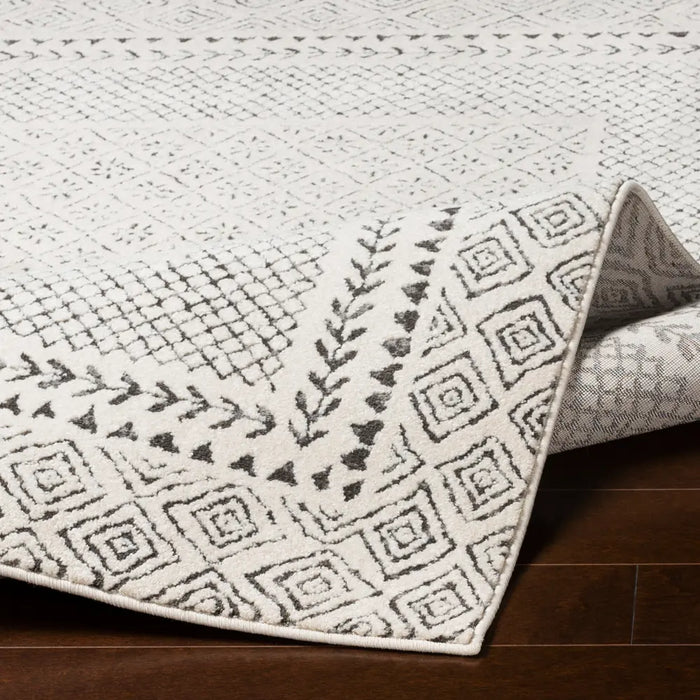 AMBRE Scandi Geometric Charcoal Light Beige Rug
