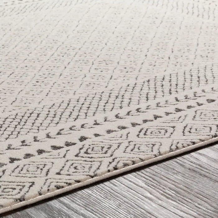 AMBRE Scandi Geometric Charcoal Light Beige Rug