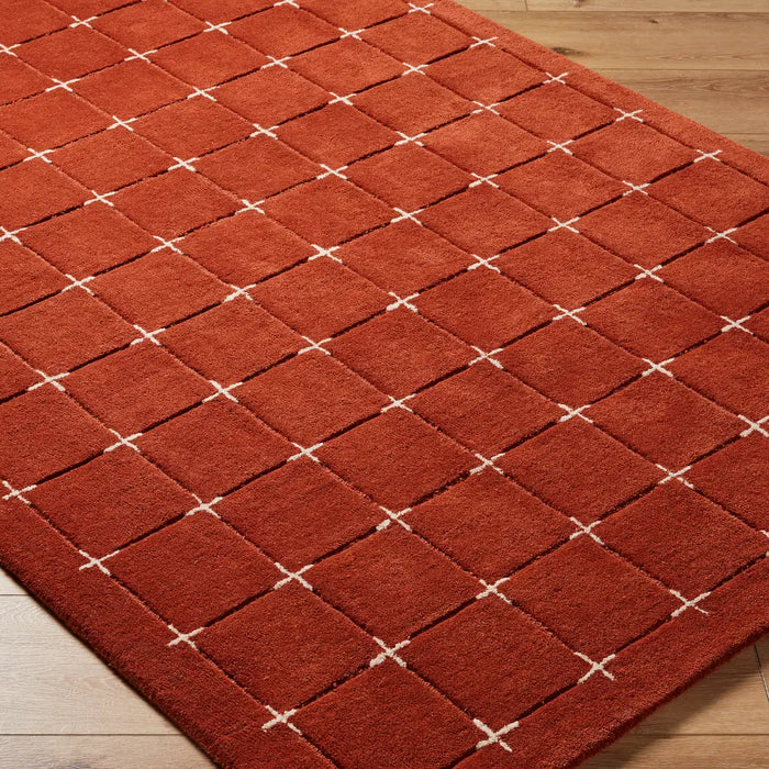 Brook Hand Tufted Terracotta Beige Wool Modern Living Dining Bedroom BKO2334 Rug