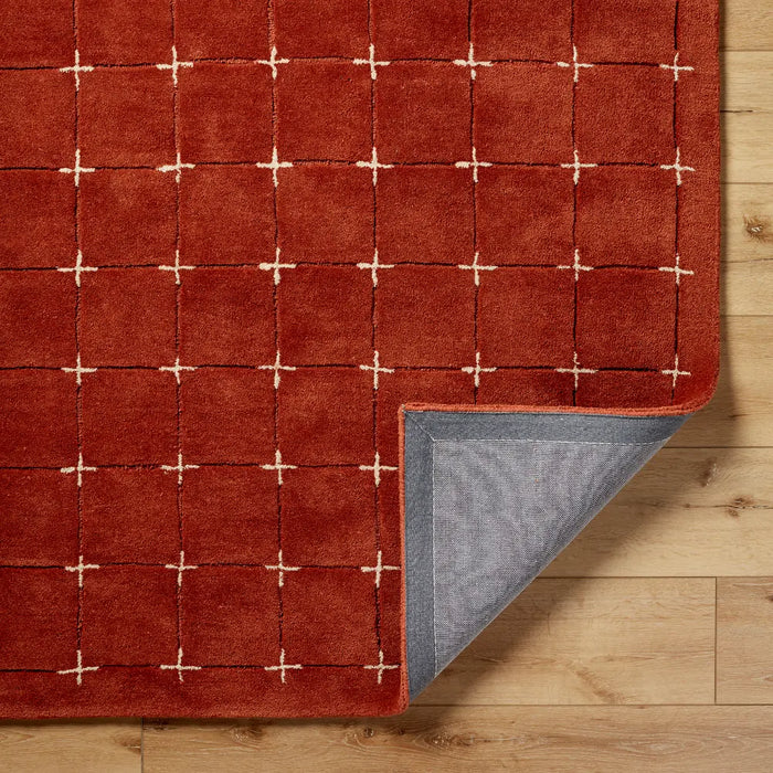 Brook Hand Tufted Terracotta Beige Wool Modern Living Dining Bedroom BKO2334 Rug