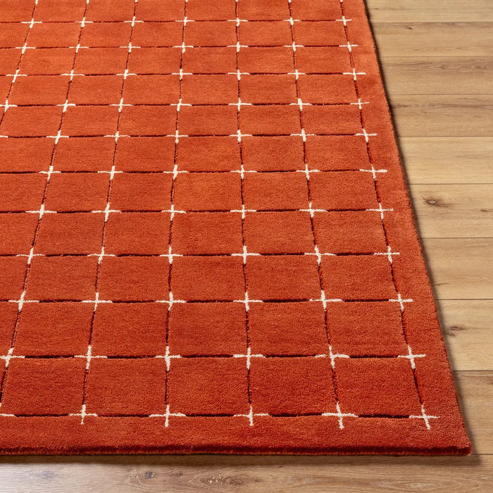 Brook Hand Tufted Terracotta Beige Wool Modern Living Dining Bedroom BKO2334 Rug