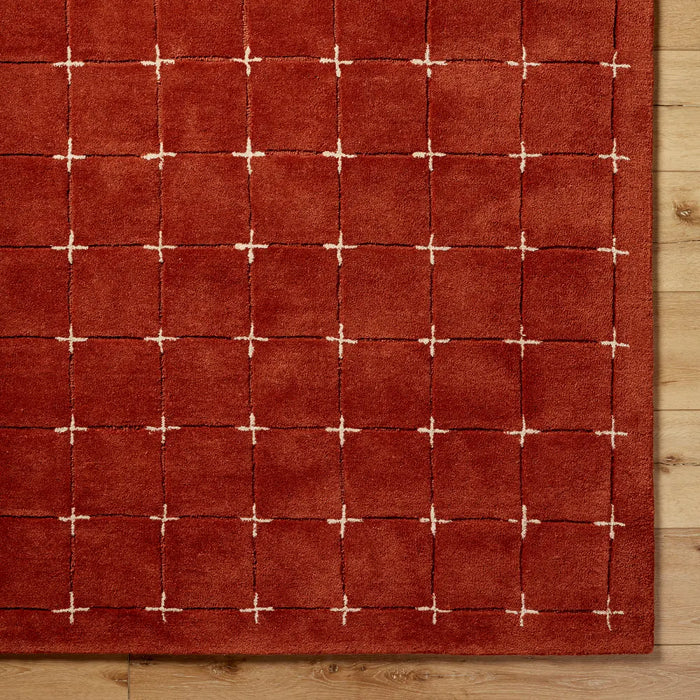 Brook Hand Tufted Terracotta Beige Wool Modern Living Dining Bedroom BKO2334 Rug