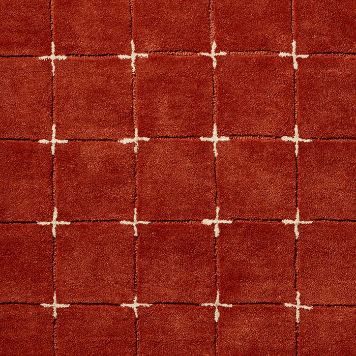 Brook Hand Tufted Terracotta Beige Wool Modern Living Dining Bedroom BKO2334 Rug