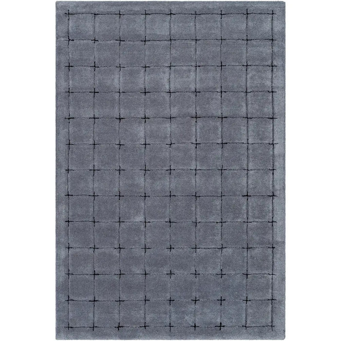 Brook Hand Tufted Grey Black Wool Modern Living Dining Bedroom BKO2335 Rug