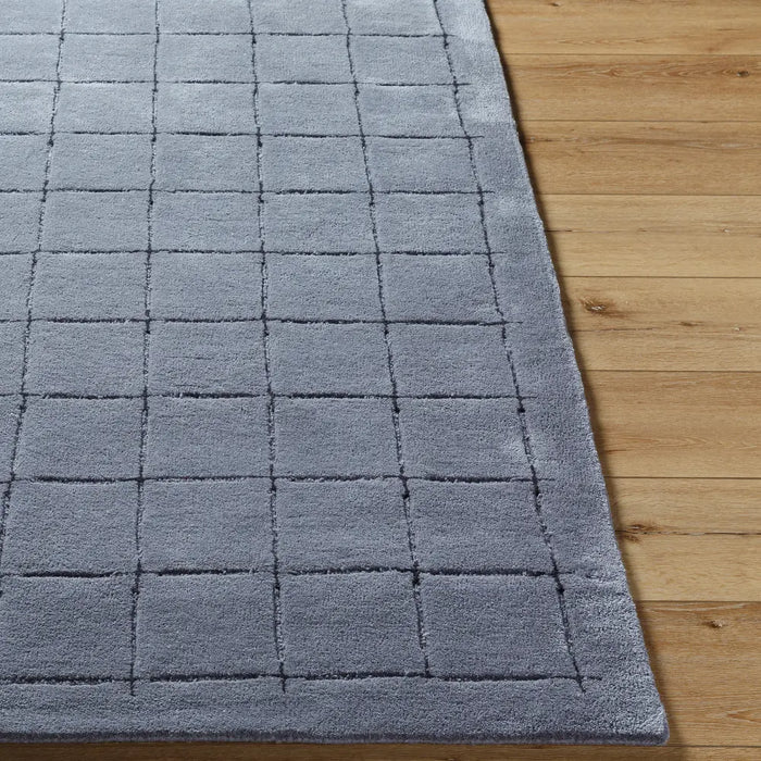 Brook Hand Tufted Grey Black Wool Modern Living Dining Bedroom BKO2335 Rug