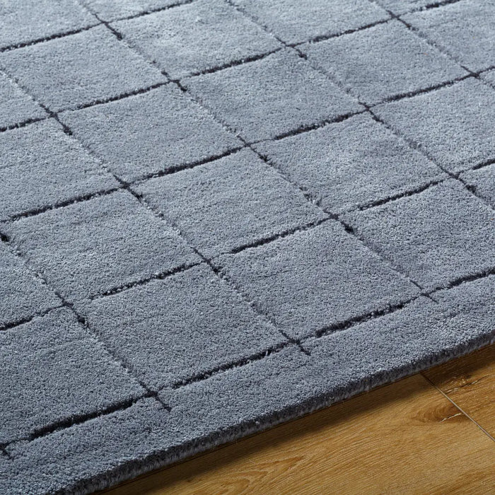 Brook Hand Tufted Grey Black Wool Modern Living Dining Bedroom BKO2335 Rug