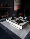 Asiatic blade border charcoal silver Grey Living Room  Rug.