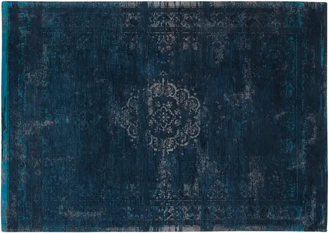 Louis de Poortere fading world blue night Blue Living Room Flat Weave Rug.