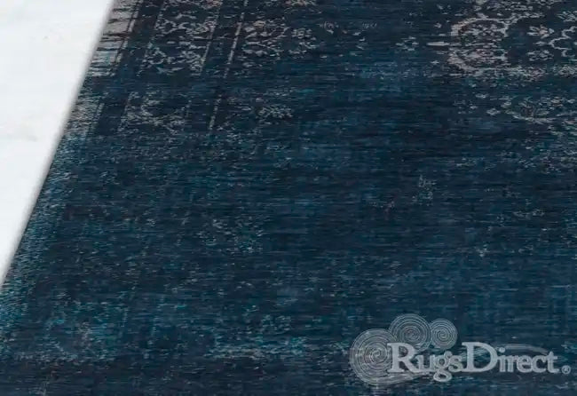 Louis de Poortere fading world blue night Blue Living Room Flat Weave Rug.