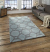 Think Rugs noble house 4338 blue grey Blue Living Room Geometric Rug.
