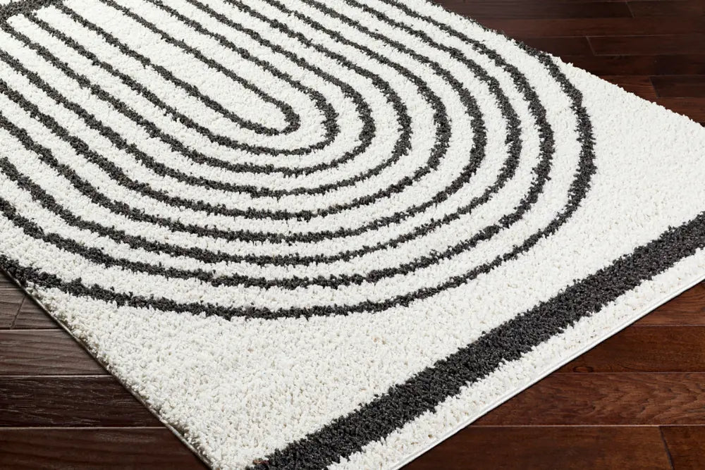 PIHU Shaggy Global Plush Pile Medium Grey Rug