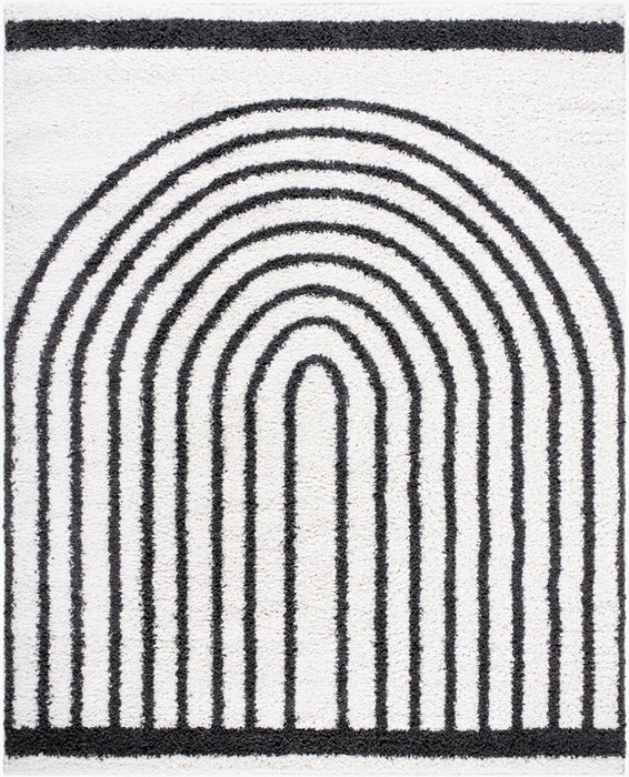PIHU Shaggy Global Plush Pile Medium Grey Rug