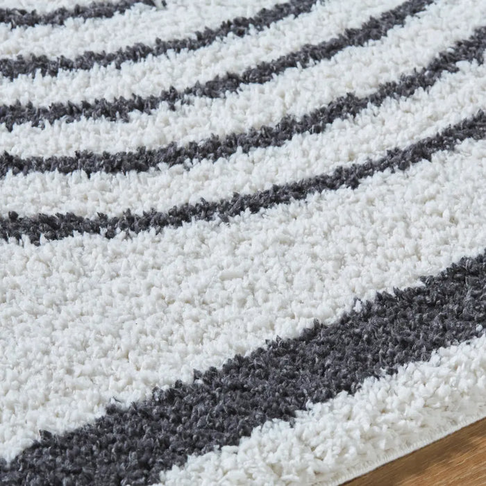 PIHU Shaggy Global Plush Pile Medium Grey Rug