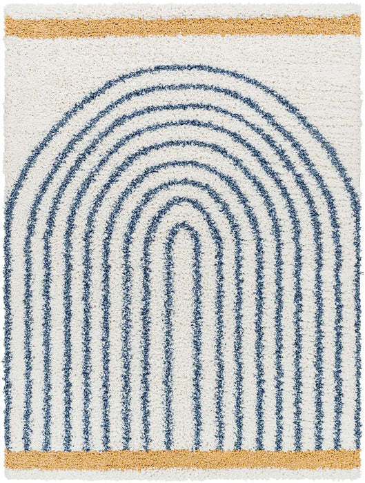 PIHU Shaggy Global Plush Pile Dark Blue Rug