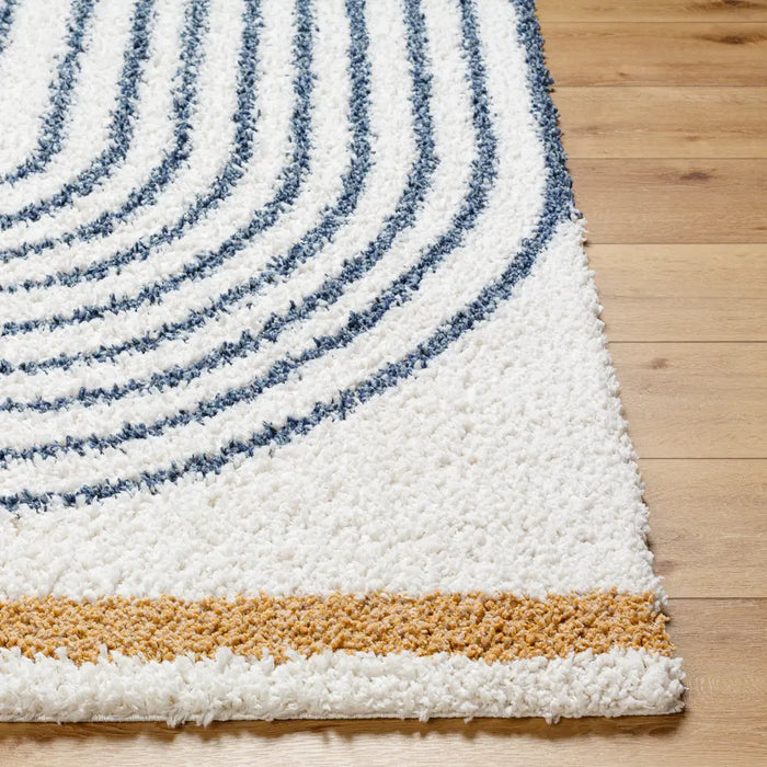 PIHU Shaggy Global Plush Pile Dark Blue Rug
