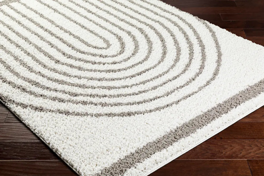 PIHU Shaggy Global Plush Pile Light Grey Rug