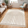 PIHU Shaggy Global Plush Pile Cream Rug
