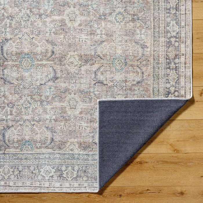SHALINI Becki Owens x Livabliss Machine Washable Oriental Boho Light Silver Rug