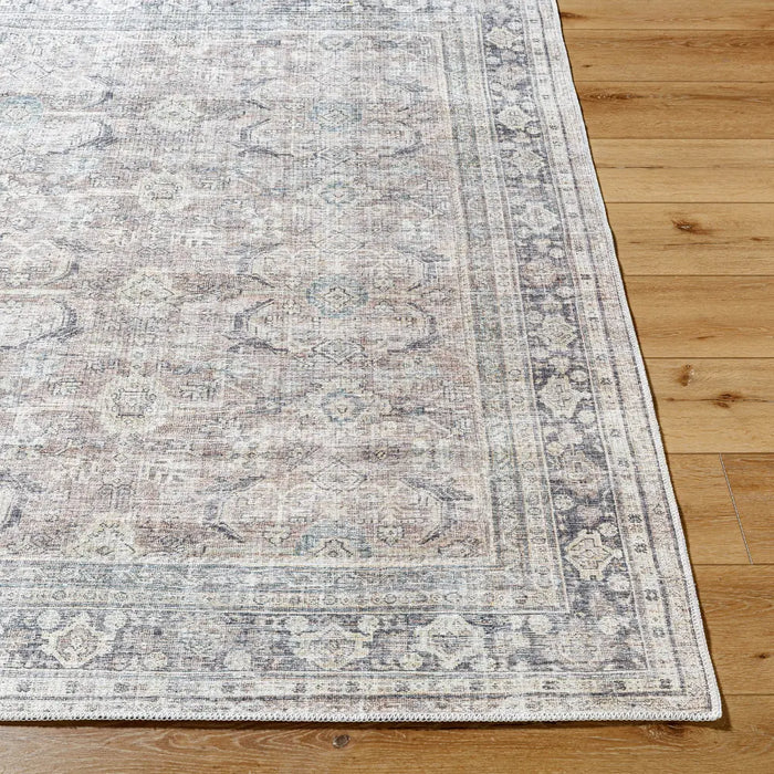 SHALINI Becki Owens x Livabliss Machine Washable Oriental Boho Light Silver Rug