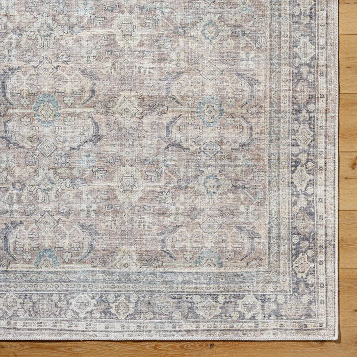 SHALINI Becki Owens x Livabliss Machine Washable Oriental Boho Light Silver Rug