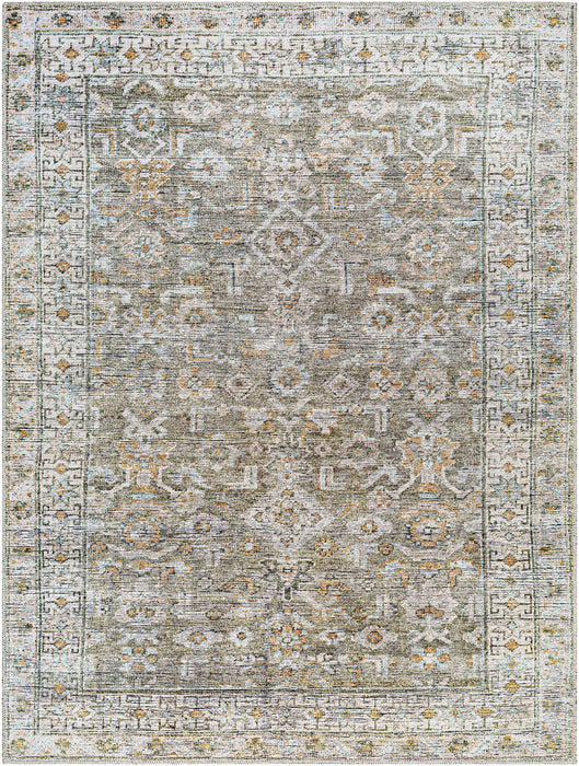MAHAK Becki Owens x Livabliss Machine Washable Oriental Boho Khaki/Light Silver Rug