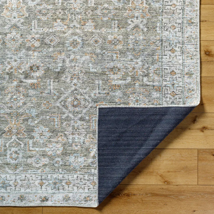 MAHAK Becki Owens x Livabliss Machine Washable Oriental Boho Khaki/Light Silver Rug