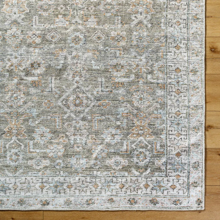 MAHAK Becki Owens x Livabliss Machine Washable Oriental Boho Khaki/Light Silver Rug