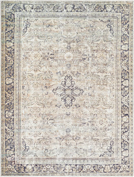 CHETNA Becki Owens x Livabliss Machine Washable Oriental Boho Warm Grey/Khaki Rug
