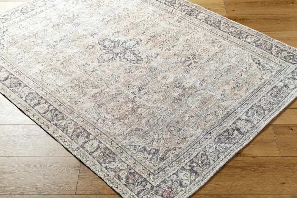 CHETNA Becki Owens x Livabliss Machine Washable Oriental Boho Warm Grey/Khaki Rug