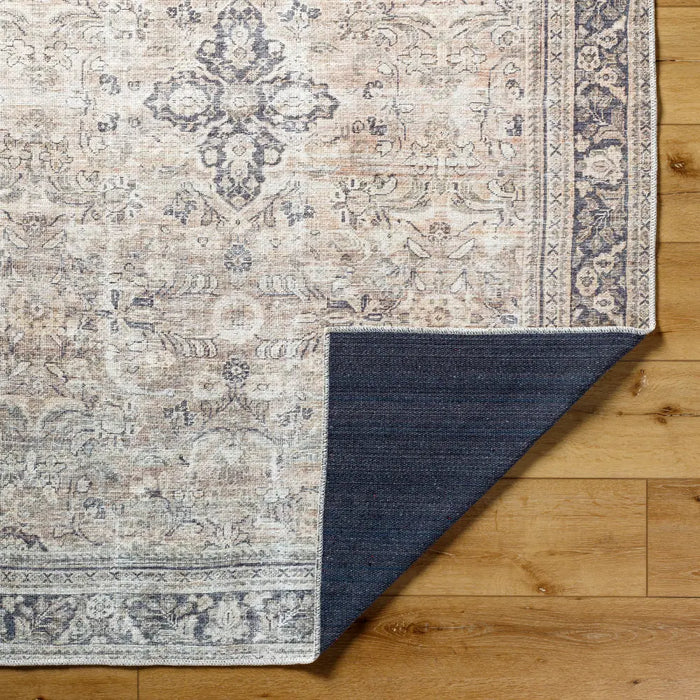 CHETNA Becki Owens x Livabliss Machine Washable Oriental Boho Warm Grey/Khaki Rug