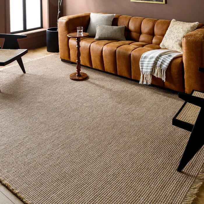 Kimi Becki Owens X Livabliss Solid And Border Brown Jute Rug