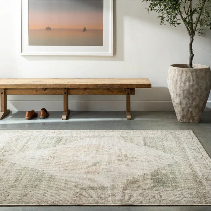 ANIKA Becki Owens x Livabliss Vintage Traditional Oriental Boho Sage Green Rug