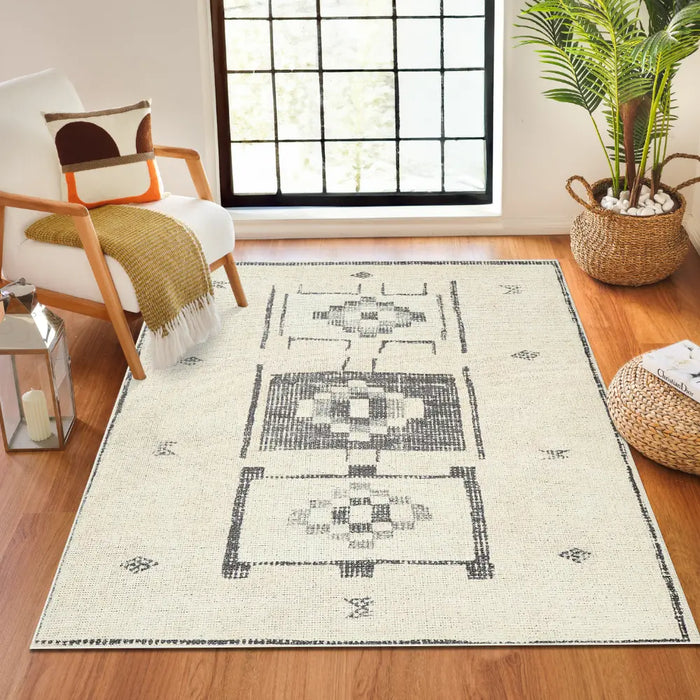 MAMTA Becki Owens x Livabliss Global Berber Charcoal/Beige Rug