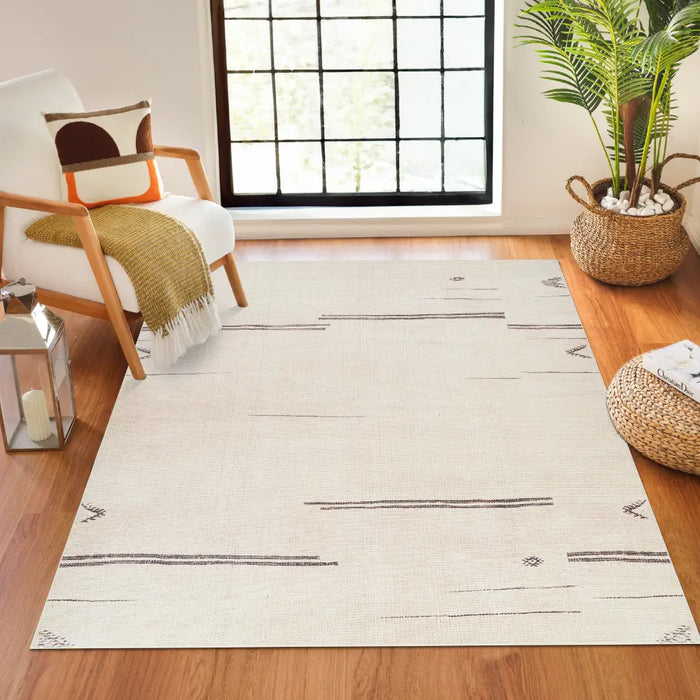 DEVIKA Becki Owens x Livabliss Global Scandi Beige/Dark Brown Rug