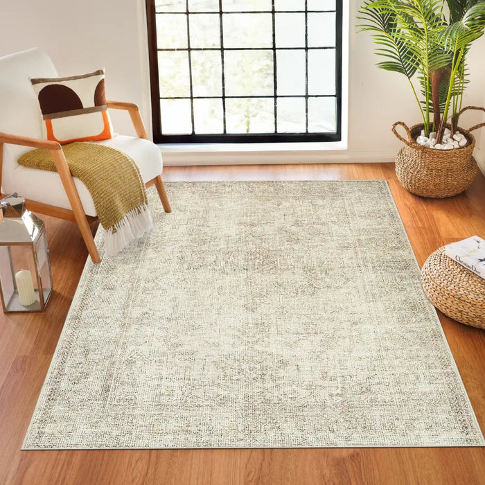 AASHI Becki Owens x Livabliss Vintage Traditional Oriental Boho Sage/Cream Rug