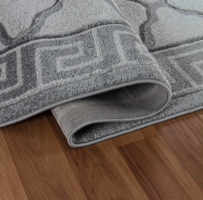 Serdim Rugs valencia 745 grey Grey Living Room Geometric Rug.