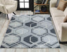 Serdim Rugs valencia 750 black Grey, Black Living Room Geometric Rug.