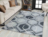 Serdim Rugs valencia 750 black Grey, Black Living Room Geometric Rug.