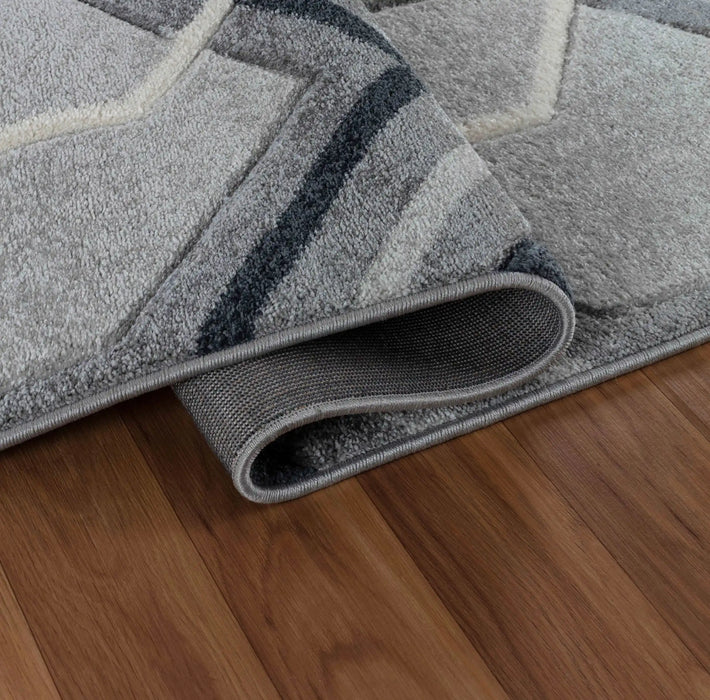 Serdim Rugs valencia 750 black Grey, Black Living Room Geometric Rug.