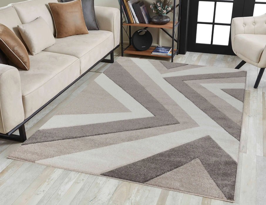 Serdim Rugs valencia 740 beige Beige Living Room Geometric Rug.