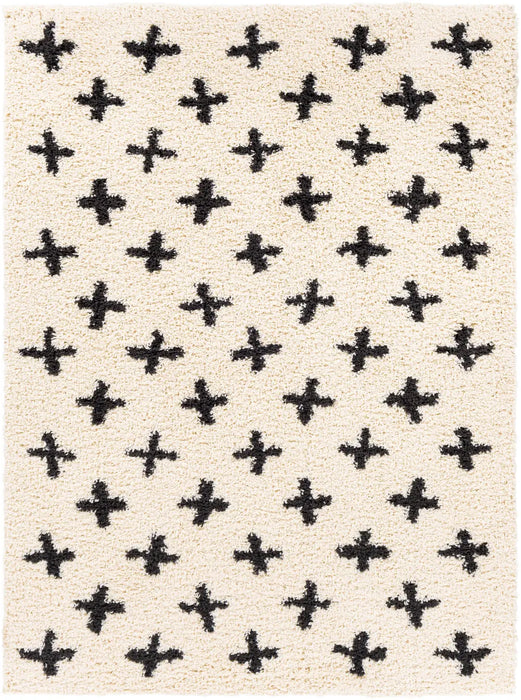 ELIZA Shaggy Modern Plush Pile Cream Rug