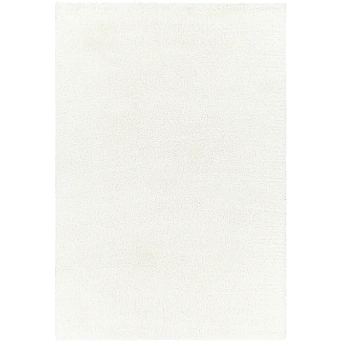 CLAIRE Shaggy Solid Color Plush Pile Off-White Rug White