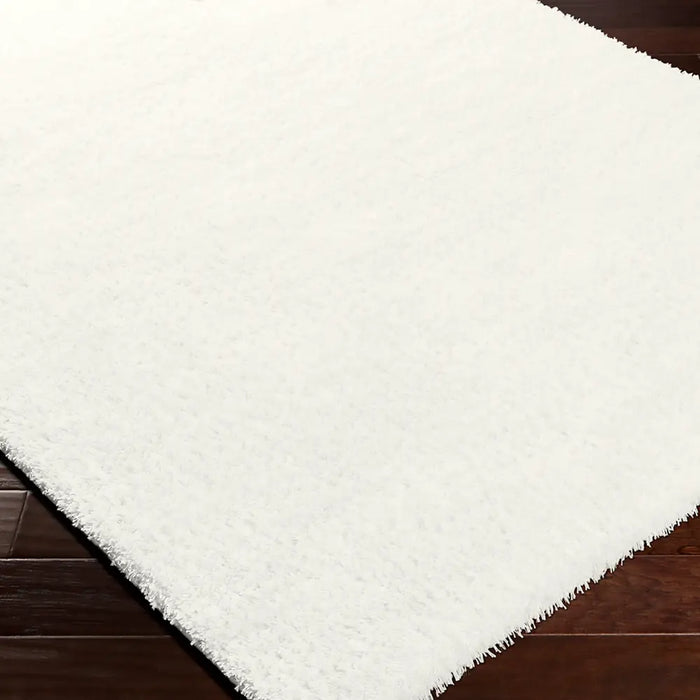 CLAIRE Shaggy Solid Color Plush Pile Off-White Rug White