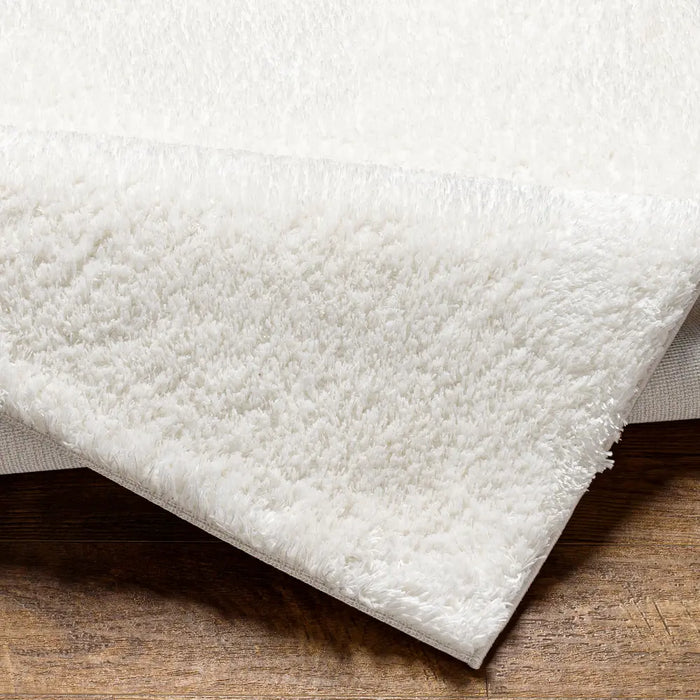 CLAIRE Shaggy Solid Color Plush Pile Off-White Rug White