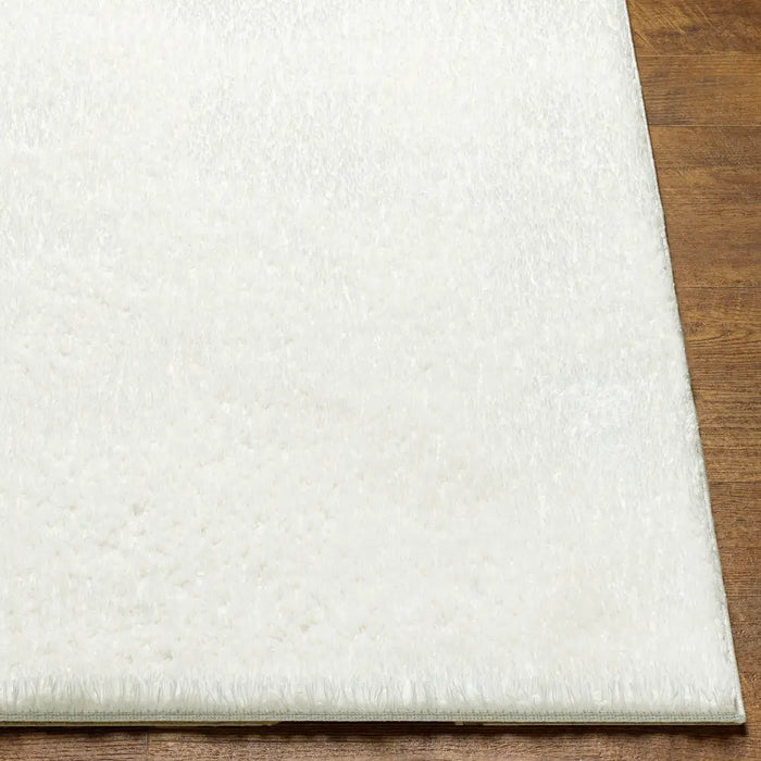 CLAIRE Shaggy Solid Color Plush Pile Off-White Rug White