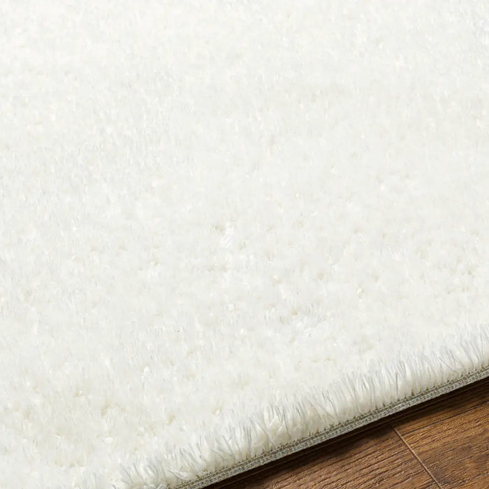 CLAIRE Shaggy Solid Color Plush Pile Off-White Rug White