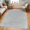 CLAIRE Shaggy Solid Color Plush Pile Grey Rug Grey