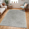 CLAIRE Shaggy Solid Color Plush Pile Dark Grey Rug Grey